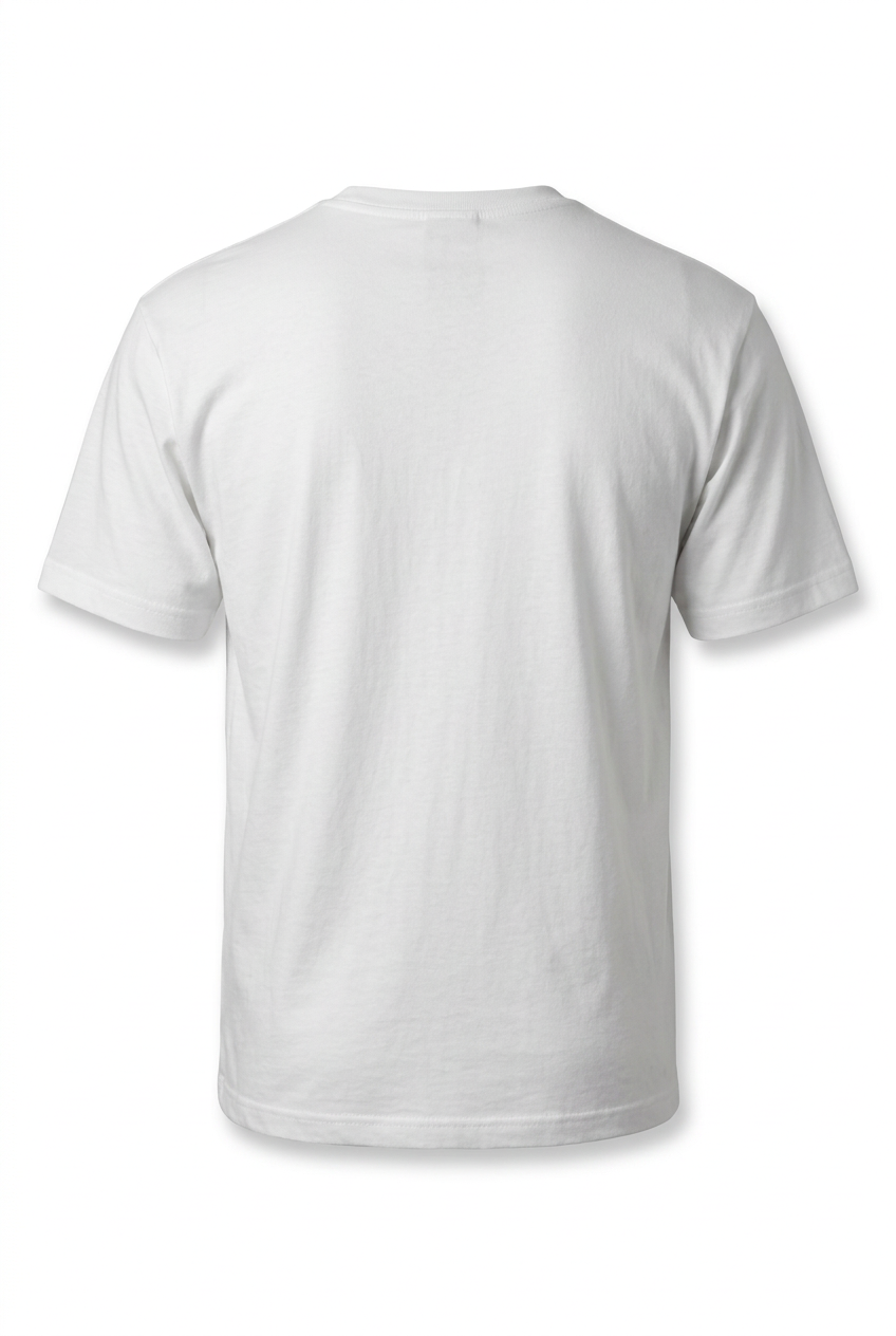 Playera blanca, espalda en maniquí invisible