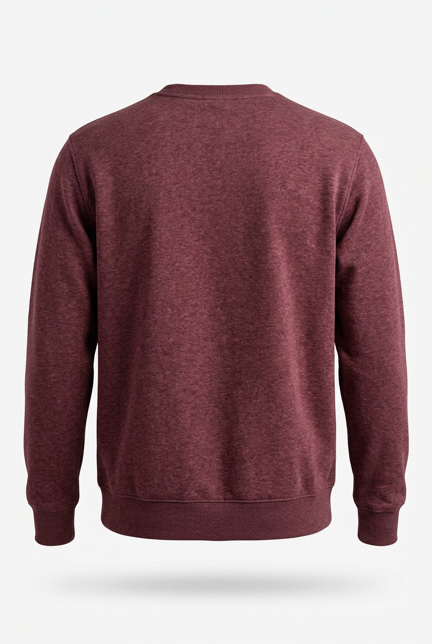 Sudadera vino en maniquí invisible 3D de espalda