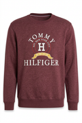 Sudadera vino con diseño Tommy Hilfiger en maniquí invisible 3D de frente