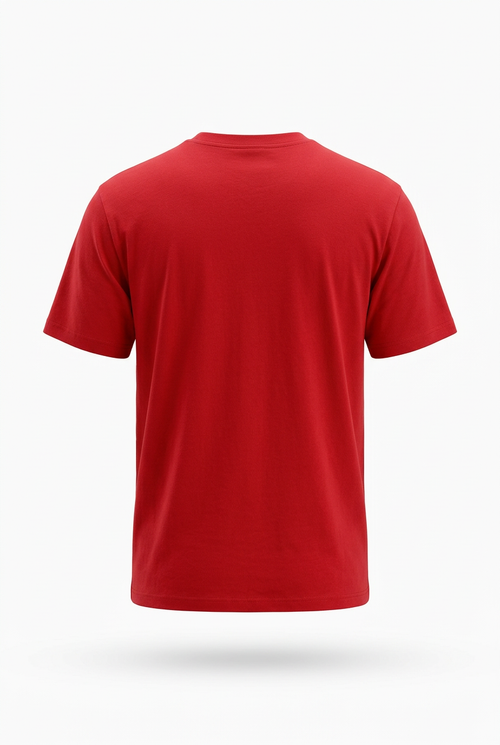 Playera roja en maniquí invisible 3D de espalda